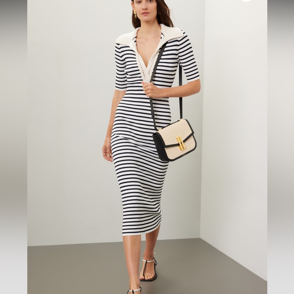 A.L.C. Darcy Striped Knit Polo Dress